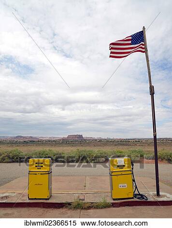 Stock Photography - "Remote petrol station, Needles Outpost, The Needles District, in Canyonlands National Park, Utah, United States of America, USA". Fotosearch