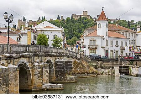 Stock Image - "Renaissance bridge of Ponte Velha over the Nabao River, Tomar, Santarem District, Portugal, Europe". Fotosearch