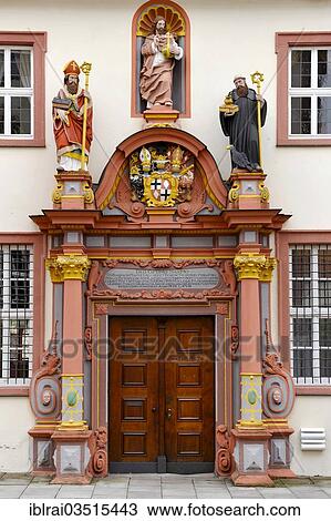 "Renaissance portal with the figures of St. Boniface, Jesus Christ and the Holy. Benedict of Nursia, convent building of the former Benedictine convent at Fulda Cathedral, Cathedral of St. Salvator, Fulda, Hesse, Germany, Europe" View Large Photo Image Stock Image - "Renaissance portal with the figures of St. Boniface, Jesus Christ and the Holy. Benedict of Nursia, convent building of the former Benedictine convent at Fulda Cathedral, Cathedral of St. Salvator, Fulda, Hesse, Germany, Europe". Fotosearch