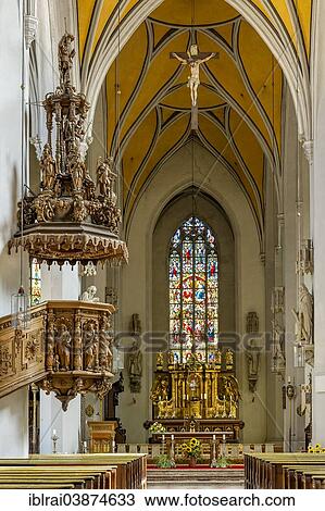 "Renaissance pulpit by the Zurn Brothers, 1635, choir and altar, parish church of St Jakob, Wasserburg am Inn, Upper Bavaria, Bavaria, Germany, Europe" View Large Photo Image Stock Image - "Renaissance pulpit by the Zurn Brothers, 1635, choir and altar, parish church of St Jakob, Wasserburg am Inn, Upper Bavaria, Bavaria, Germany, Europe". Fotosearch