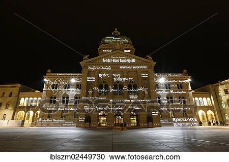 "Rendez-vous Bern, Bundesplatz square, light installation, canton of Bern, Switzerland, Europe" View Large Photo Image Stock Image - "Rendez-vous Bern, Bundesplatz square, light installation, canton of Bern, Switzerland, Europe". Fotosearch