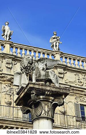 "Rennassance column with the Lion of St. Mark, Palazzo Maffei, Verona, Veneto region, Italy, Europe" View Large Photo Image Stock Photo - "Rennassance column with the Lion of St. Mark, Palazzo Maffei, Verona, Veneto region, Italy, Europe". Fotosearch