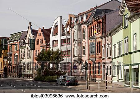 "Renovated facades in Muhlhausen, Unstrut Hainich district, Thuringia, Germany, Europe" View Large Photo Image Stock Photograph - "Renovated facades in Muhlhausen, Unstrut Hainich district, Thuringia, Germany, Europe". Fotosearch