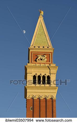 "Replica of the Campanile bell tower, 5-star luxury hotel, The Venetian Casino, Las Vegas, Nevada, United States, North America" View Large Photo Image Picture - "Replica of the Campanile bell tower, 5-star luxury hotel, The Venetian Casino, Las Vegas, Nevada, United States, North America". Fotosearch