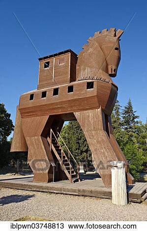 "Replica of the wooden horse of Troy, Troy archaeological site, ancient city of Troy, Tevfikiye, Canakkale Province, Turkey, Asia" View Large Photo Image Stock Image - "Replica of the wooden horse of Troy, Troy archaeological site, ancient city of Troy, Tevfikiye, Canakkale Province, Turkey, Asia". Fotosearch