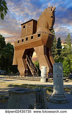"Replica of the wooden horse of Troy archaeological site, UNESCO World Heritage Site, Turkey, Asia" View Large Photo Image Stock Photography - "Replica of the wooden horse of Troy archaeological site, UNESCO World Heritage Site, Turkey, Asia". Fotosearch