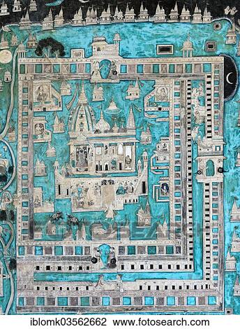 "Representation of a temple area, wall painting or fresco painted with natural colours from the Bundikalam school of painting, Chitrashala or Pavilion of the Paintings, Taragarh Fort, Bundi, Rajasthan, India, Asia" View Large Photo Image Stock Image - "Representation of a temple area, wall painting or fresco painted with natural colours from the Bundikalam school of painting, Chitrashala or Pavilion of the Paintings, Taragarh Fort, Bundi, Rajasthan, India, Asia". Fotosearch