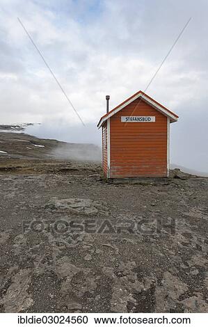 "Rescue hut or shelter on a pass at the N 1 road, Austurland, Iceland, Europe" View Large Photo Image Stock Image - "Rescue hut or shelter on a pass at the N 1 road, Austurland, Iceland, Europe". Fotosearch