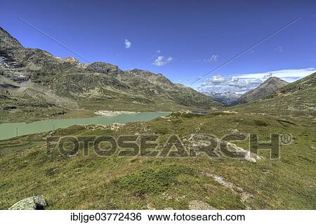 "Reservoir of Lago Bianco, Bernina, Engadine, Canton of Grisons, Switzerland, Europe" View Large Photo Image Stock Photograph - "Reservoir of Lago Bianco, Bernina, Engadine, Canton of Grisons, Switzerland, Europe". Fotosearch