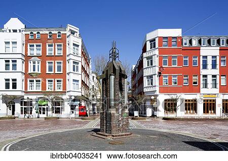 "Residential and commercial buildings on the Borsenplatz square with Tidebrunnen fountain, Wilhelmshaven, Lower Saxony, Germany, Europe" View Large Photo Image Stock Image - "Residential and commercial buildings on the Borsenplatz square with Tidebrunnen fountain, Wilhelmshaven, Lower Saxony, Germany, Europe". Fotosearch