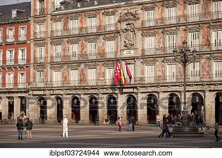 Picture - "Residential building on Plaza Mayor square, Madrid, Spain, Europe". Fotosearch