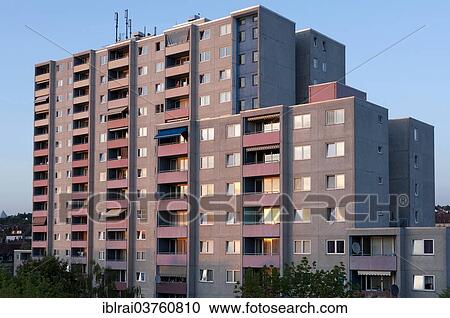 "Residential high-rise building, block of flats, Fulda, Hesse, Germany, Europe" View Large Photo Image Stock Image - "Residential high-rise building, block of flats, Fulda, Hesse, Germany, Europe". Fotosearch
