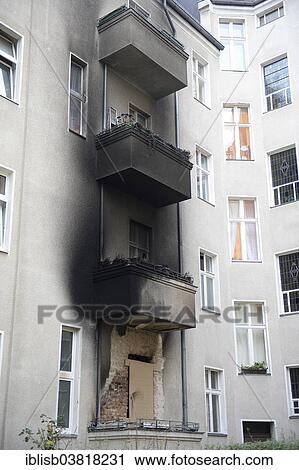 "Residential house after fire at New Year's Eve, Berlin, Germany, Europe" View Large Photo Image Stock Image - "Residential house after fire at New Year's Eve, Berlin, Germany, Europe". Fotosearch