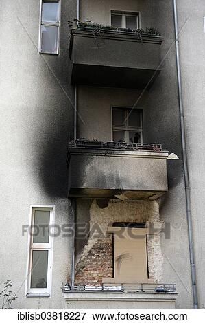 "Residential house after fire at New Year's Eve, Berlin, Germany, Europe" View Large Photo Image Stock Photo - "Residential house after fire at New Year's Eve, Berlin, Germany, Europe". Fotosearch