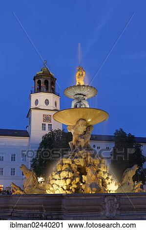 "Residenzbrunnen, Residence Fountain, Neue Residenz, New Residence with the Salzburg Carillon, Glockenspiel, Residenzplatz square, Salzburg, Austria, Europe, PublicGround, Europe" View Large Photo Image Stock Image - "Residenzbrunnen, Residence Fountain, Neue Residenz, New Residence with the Salzburg Carillon, Glockenspiel, Residenzplatz square, Salzburg, Austria, Europe, PublicGround, Europe". Fotosearch
