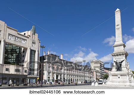 "Restauradores Square, Praca dos Restauradores, with Monumento aos Restauradores, The Monument to the Restorers, and Foz Palace, Palacio Foz, Lisboa, Lisbon, Portugal, Europe" View Large Photo Image Stock Photograph - "Restauradores Square, Praca dos Restauradores, with Monumento aos Restauradores, The Monument to the Restorers, and Foz Palace, Palacio Foz, Lisboa, Lisbon, Portugal, Europe". Fotosearch