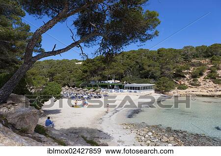 "Restaurant at the hidden beach of Portals Vells, Three Finger Bay, Cala Portals Vells, Cala Mago, Majorca, Balearic Islands, Spain, Europe" View Large Photo Image Stock Photo - "Restaurant at the hidden beach of Portals Vells, Three Finger Bay, Cala Portals Vells, Cala Mago, Majorca, Balearic Islands, Spain, Europe". Fotosearch