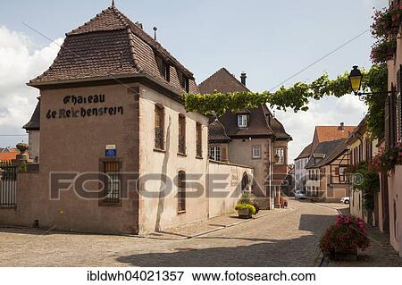 "Restaurant Chateau de Reichenstein, Kientsheim, Kaysersberg, Alsace, France, Europe" View Large Photo Image Stock Photo - "Restaurant Chateau de Reichenstein, Kientsheim, Kaysersberg, Alsace, France, Europe". Fotosearch