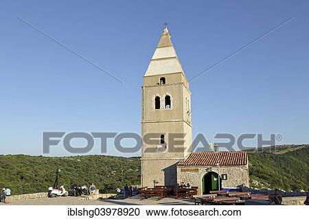 Stock Image - "Restaurant, former pirates' nest, Lubenice, Island of Cres, Kvarner Gulf, Croatia, Europe". Fotosearch