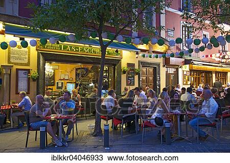 Stock Image - "Restaurant in the old town, Seville, Andalucia, Spain, Europe". Fotosearch