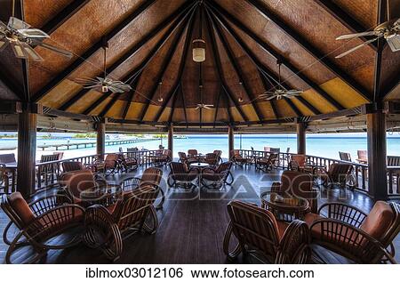 Stock Photograph - "Restaurant on Paradise Island, Indian Ocean, Lankanfinolhu, North Male Atoll, Maldives, Asia". Fotosearch