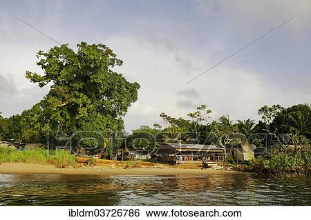 "Restaurant on the Lobe River, Kribi, South Region, Cameroon, Africa" View Large Photo Image Stock Photograph - "Restaurant on the Lobe River, Kribi, South Region, Cameroon, Africa". Fotosearch