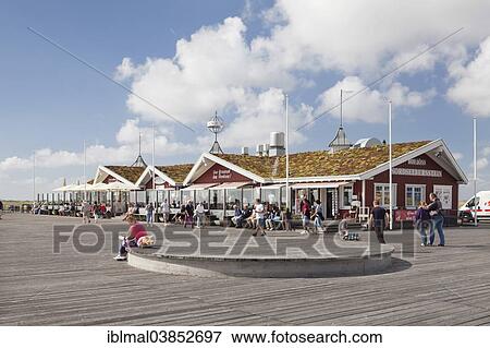 "Restaurant on the pier of St. Peter-Ording, Eiderstedt, Schleswig-Holstein, Germany, Europe" View Large Photo Image Stock Photo - "Restaurant on the pier of St. Peter-Ording, Eiderstedt, Schleswig-Holstein, Germany, Europe". Fotosearch