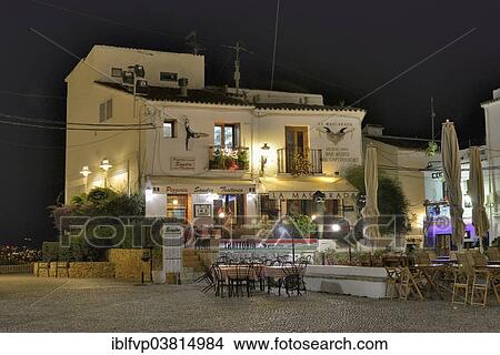 "Restaurant """"Pizzeria Sandro"""" on the market square, Altea, Costa Blanca, Province of Alicante, Spain, Europe" View Large Photo Image Picture - "Restaurant """"Pizzeria Sandro"""" on the market square, Altea, Costa Blanca, Province of Alicante, Spain, Europe". Fotosearch