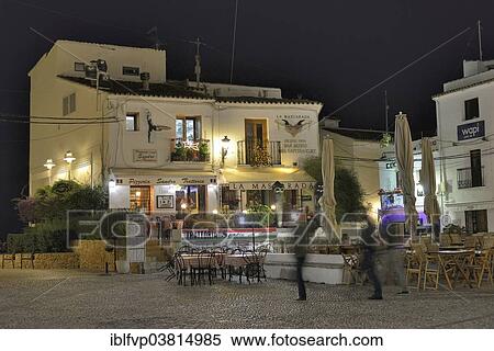 "Restaurant """"Pizzeria Sandro"""" on the market square, Altea, Costa Blanca, Province of Alicante, Spain, Europe" View Large Photo Image Stock Photography - "Restaurant """"Pizzeria Sandro"""" on the market square, Altea, Costa Blanca, Province of Alicante, Spain, Europe". Fotosearch