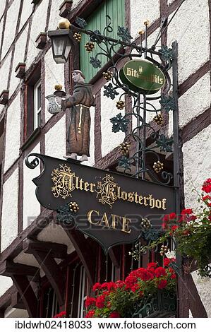 Restaurant sign, Alter Klosterhof, in the district of Bernkastel, Bernkastel-Kues, Moselle, Rhineland-Palatinate, Germany, Europe, PublicGround, Europe View Large Photo Image Stock Image - Restaurant sign, Alter Klosterhof, in the district of Bernkastel, Bernkastel-Kues, Moselle, Rhineland-Palatinate, Germany, Europe, PublicGround, Europe. Fotosearch