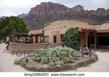 Stock Image - "Restaurant, Springdale, Zion National Park, Utah, USA". Fotosearch