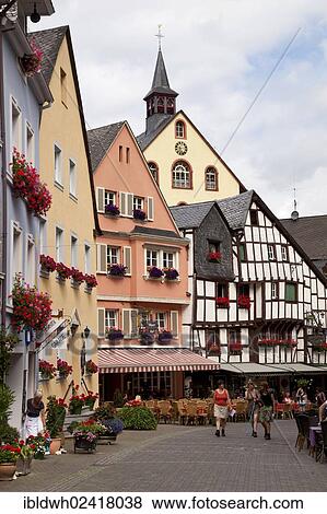 Restaurants and half-timbered houses in the historic town centre in the district of Bernkastel, Bernkastel-Kues, Moselle, Rhineland-Palatinate, Germany, Europe, PublicGround, Europe View Large Photo Image Stock Photo - Restaurants and half-timbered houses in the historic town centre in the district of Bernkastel, Bernkastel-Kues, Moselle, Rhineland-Palatinate, Germany, Europe, PublicGround, Europe. Fotosearch