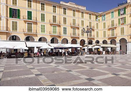 Restaurants And Street Cafes In Placa Major Palma De Mallorca