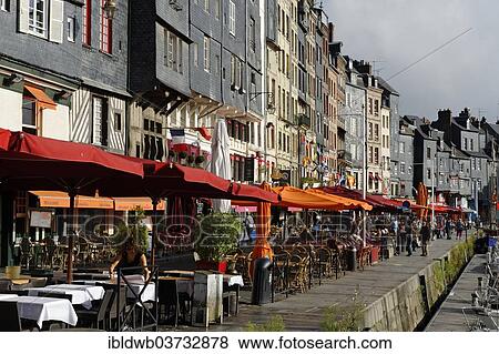 "Restaurants, brasseries and cafes at the port of Honfleur, Honfleur, Departement Calvados, Lower Normandy, France, Europe" View Large Photo Image Stock Photo - "Restaurants, brasseries and cafes at the port of Honfleur, Honfleur, Departement Calvados, Lower Normandy, France, Europe". Fotosearch