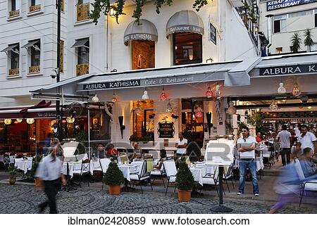 Restaurants in Akbiyik Caddesi, Old City Sultanahmet, Istanbul, Turkey, Europe, Asia View Large Photo Image Stock Photo - Restaurants in Akbiyik Caddesi, Old City Sultanahmet, Istanbul, Turkey, Europe, Asia. Fotosearch