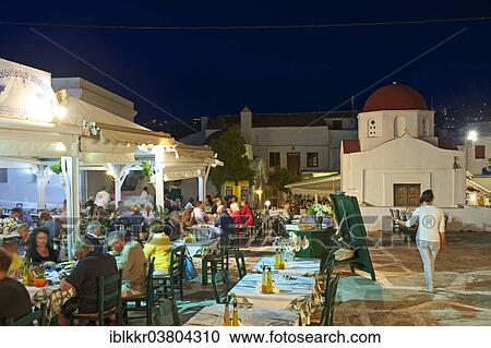 "Restaurants in Mykonos Town, Mykonos, Cyclades, Greece, Europe" View Large Photo Image Stock Image - "Restaurants in Mykonos Town, Mykonos, Cyclades, Greece, Europe". Fotosearch