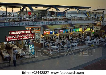 "Restaurants in the harbour area, Kusadasi, Aydin Province, Turkey, Asia" View Large Photo Image Stock Photo - "Restaurants in the harbour area, Kusadasi, Aydin Province, Turkey, Asia". Fotosearch