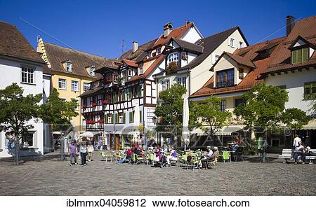Stock Image - "Restaurants, Meersburg, Baden-Wurttemberg, Germany, Europe". Fotosearch