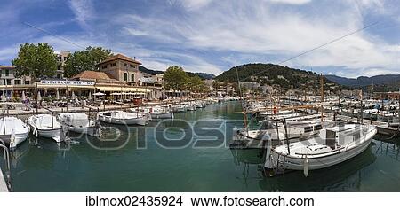 "Restaurants on the promenade of the Port de Soller, Soller, northwest coast of Mallorca, Balearic Islands, Mediterranean Sea, Spain, Europe" View Large Photo Image Picture - "Restaurants on the promenade of the Port de Soller, Soller, northwest coast of Mallorca, Balearic Islands, Mediterranean Sea, Spain, Europe". Fotosearch