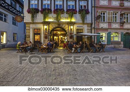 "Restaurants with outdoor dining in the historic old town of Bamberg, Bamberg, Bavaria, Germany, Europe" View Large Photo Image Stock Photography - "Restaurants with outdoor dining in the historic old town of Bamberg, Bamberg, Bavaria, Germany, Europe". Fotosearch