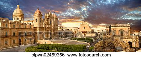 "Restored Baroque Cathedral of San Nicolo, Noto, Sicily, Italy, Europe" View Large Photo Image Stock Photograph - "Restored Baroque Cathedral of San Nicolo, Noto, Sicily, Italy, Europe". Fotosearch