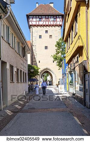 Stock Photo - "Reutlinger Gartentor gate, town fortifications, historic town centre of Reutlingen, Baden-Wuerttemberg, Germany, Europe, PublicGround, Europe". Fotosearch