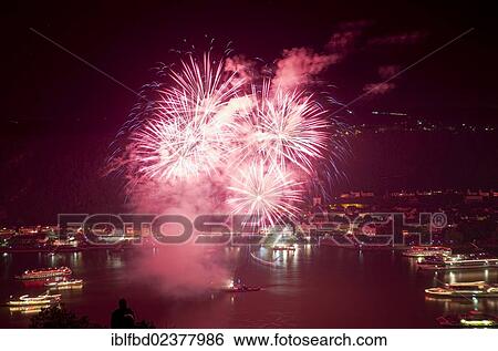 "Rhein in Flammen, Rhine in Flames, firework displays along the river Rhine, St. Goarshausen, Rhineland-Palatinate, Germany, Europe" View Large Photo Image Stock Photograph - "Rhein in Flammen, Rhine in Flames, firework displays along the river Rhine, St. Goarshausen, Rhineland-Palatinate, Germany, Europe". Fotosearch