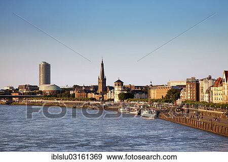 "Rhine and the old town, Dusseldorf, Rhineland, North Rhine-Westphalia, Germany, Europe" View Large Photo Image Stock Photo - "Rhine and the old town, Dusseldorf, Rhineland, North Rhine-Westphalia, Germany, Europe". Fotosearch