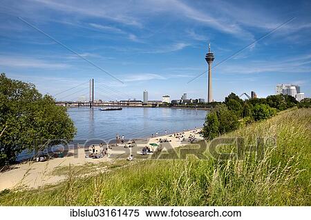 "Rhine beach, Dusseldorf, Rhineland, North Rhine-Westphalia, Germany, Europe" View Large Photo Image Stock Photography - "Rhine beach, Dusseldorf, Rhineland, North Rhine-Westphalia, Germany, Europe". Fotosearch