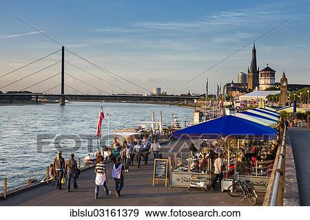 "Rhine promenade with the old town, Dusseldorf, Rhineland, North Rhine-Westphalia, Germany, Europe" View Large Photo Image Stock Photo - "Rhine promenade with the old town, Dusseldorf, Rhineland, North Rhine-Westphalia, Germany, Europe". Fotosearch