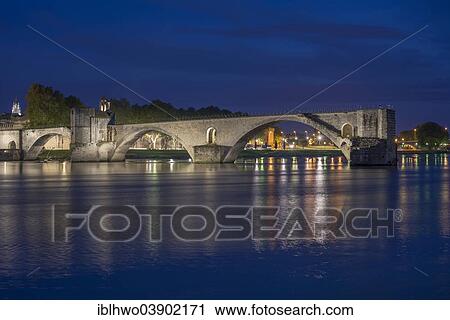 "Rhone with the Pont Saint-Benezet bridge, also known as Pont d'Avignon, at night, Avignon, Provence-Alpes-Cote d'Azur, France, Europe" View Large Photo Image Stock Image - "Rhone with the Pont Saint-Benezet bridge, also known as Pont d'Avignon, at night, Avignon, Provence-Alpes-Cote d'Azur, France, Europe". Fotosearch