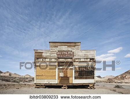 "Rhyolite Mercantile, a former general store, ghost town of Rhyolite, Nevada, USA" View Large Photo Image Stock Image - "Rhyolite Mercantile, a former general store, ghost town of Rhyolite, Nevada, USA". Fotosearch