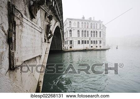 "Rialto Bridge, Palazzo dei Camerlenghi, Grand Canal, fog, Venice, Venezia, Veneto, Italy, Europe" View Large Photo Image Stock Image - "Rialto Bridge, Palazzo dei Camerlenghi, Grand Canal, fog, Venice, Venezia, Veneto, Italy, Europe". Fotosearch
