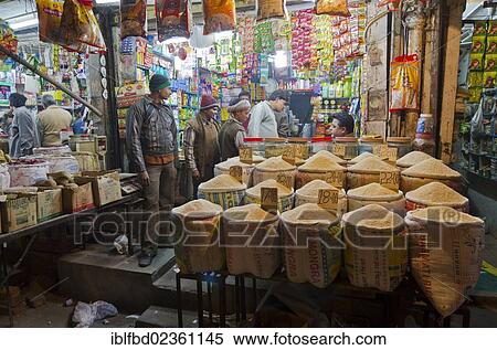 "Rice sold at nightmarket in Paharganj, New Delhi, India, Asia" View Large Photo Image Stock Photography - "Rice sold at nightmarket in Paharganj, New Delhi, India, Asia". Fotosearch